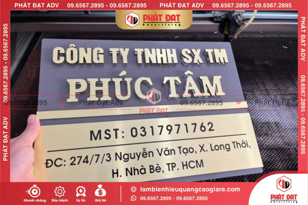Làm chữ nhôm nổi 3D trên biển tên công ty, bảng tên văn phòng