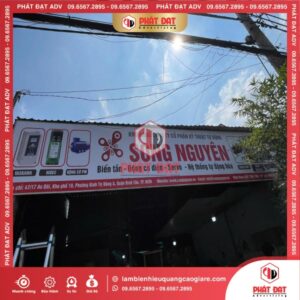làm biển hiệu bạt khung sắt mặt tiền công ty song nguyên