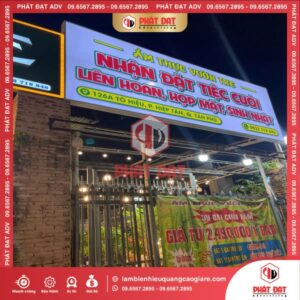 làm biển hiệu hộp đèn bạt nhà hàng vườn tre
