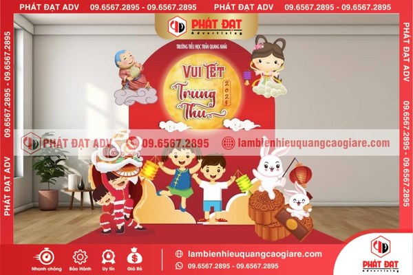 Backdrop Trung Thu cho trường học và trung tâm thiếu nhi