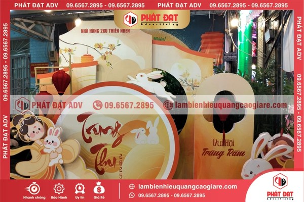 Backdrop Trung Thu chủ đề thiếu nhi vui nhộn, nhiều màu sắc