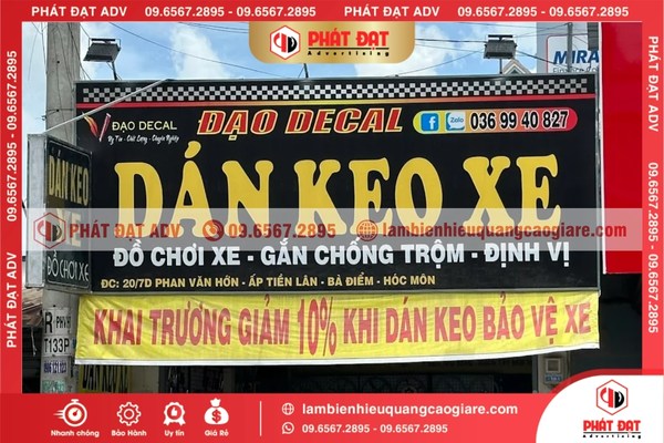 Bảng giá tham khảo biển hiệu quảng cáo giá rẻ Hóc Môn
