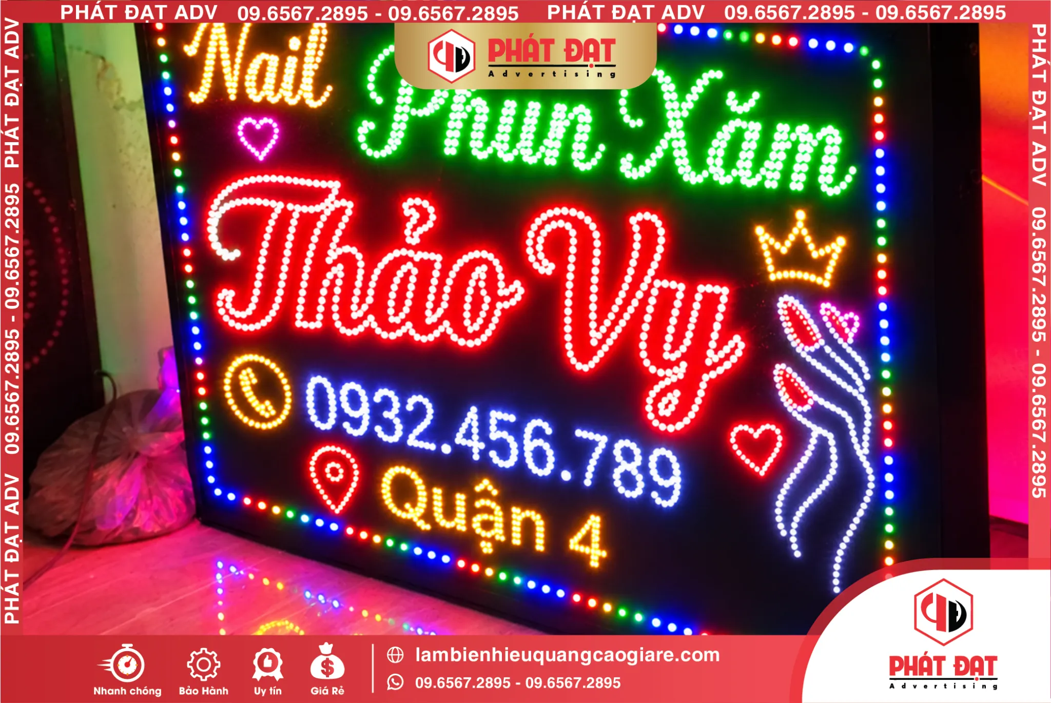 Làm Biển LED Quận 4 Phun Xăm Thảo Vy Mẫu Đẹp, Giá Tốt