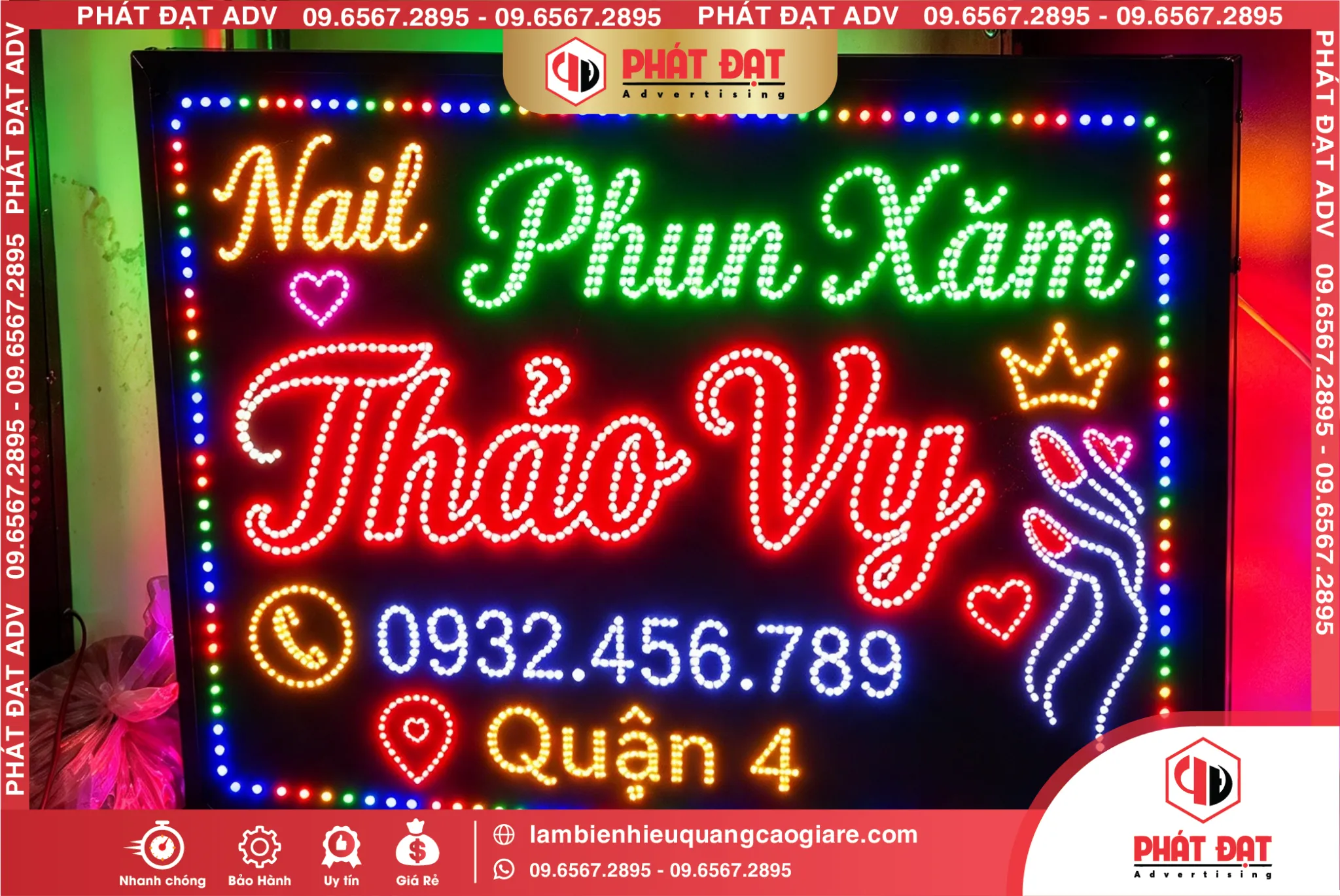 Làm Biển LED Quận 4 Phun Xăm Thảo Vy Mẫu Đẹp, Giá Tốt