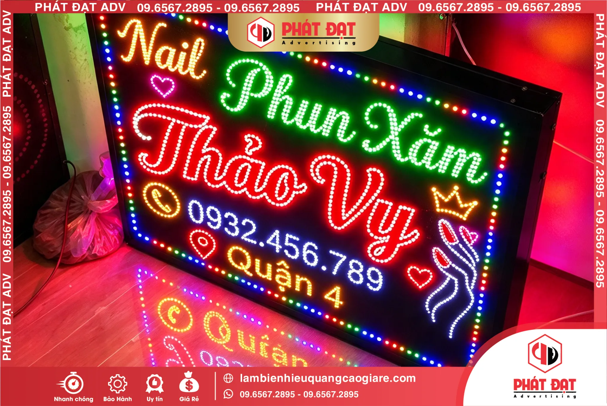 Làm Biển LED Quận 4 Phun Xăm Thảo Vy Mẫu Đẹp, Giá Tốt