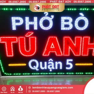 Làm Biển LED Quận 5 Phở Bò Tú Anh Mẫu Đẹp, Giá Tốt