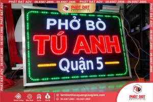 Làm Biển LED Quận 5 Phở Bò Tú Anh Mẫu Đẹp, Giá Tốt